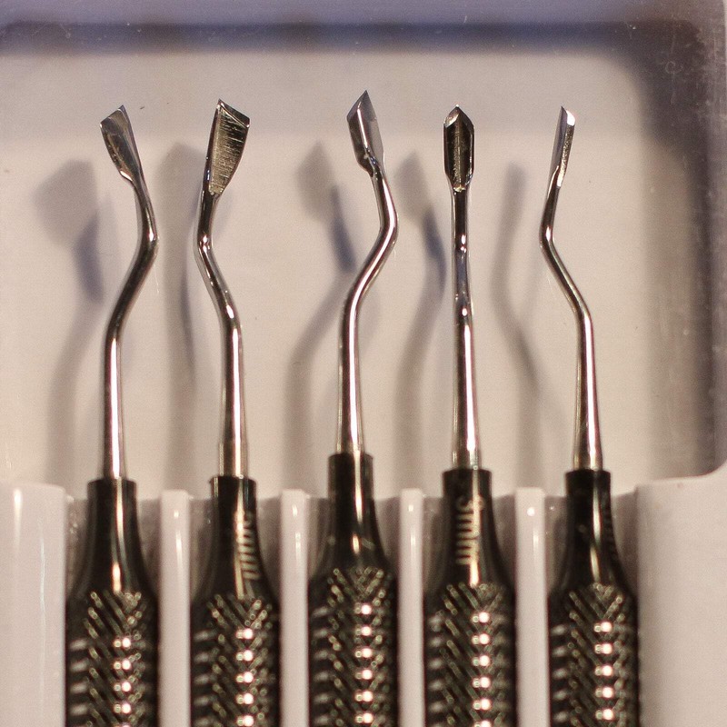 5 PC. V-Gouge “Premier Elite” Titanium-Plated Chisel Set by Micro-Mark
