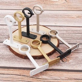 Soportes para Barra de Cortina de Montaje en Techo, Soporte Pesado para Cortina de Techo y Pared para Barra de Cortina de 1 Pulgada (Oro (Juego de 2))