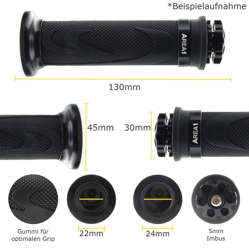 Area1 Lenkergriffe kompatibel mit Benero GT50, K2, QT-12P, Speedo, Warrior,