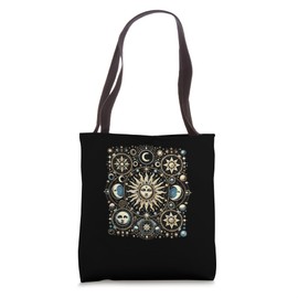 Celestial Sun Moon Stars Boho Cosmic Galaxy Space Lover Tote Bag