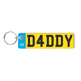 Pixie's Gifts Custom License Plate Keychain - Wooden Number Plate Keyring - Mini Number Plate Key Ring - Name Plate Keychain - Just Passed Milestones (D4DDY)