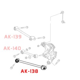 Godspeed AK-138-C Adjustable Toe Rear Traction Arms With Spherical Bearings, Set of 2, compatible with Acura TL (UA8/UA9) 2009-14