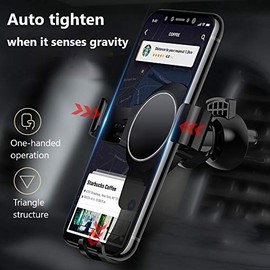 Car Air Vent Phone Holder Gravity Phone Cradle Compatible for Market Wide Screen Smartphone (Black)