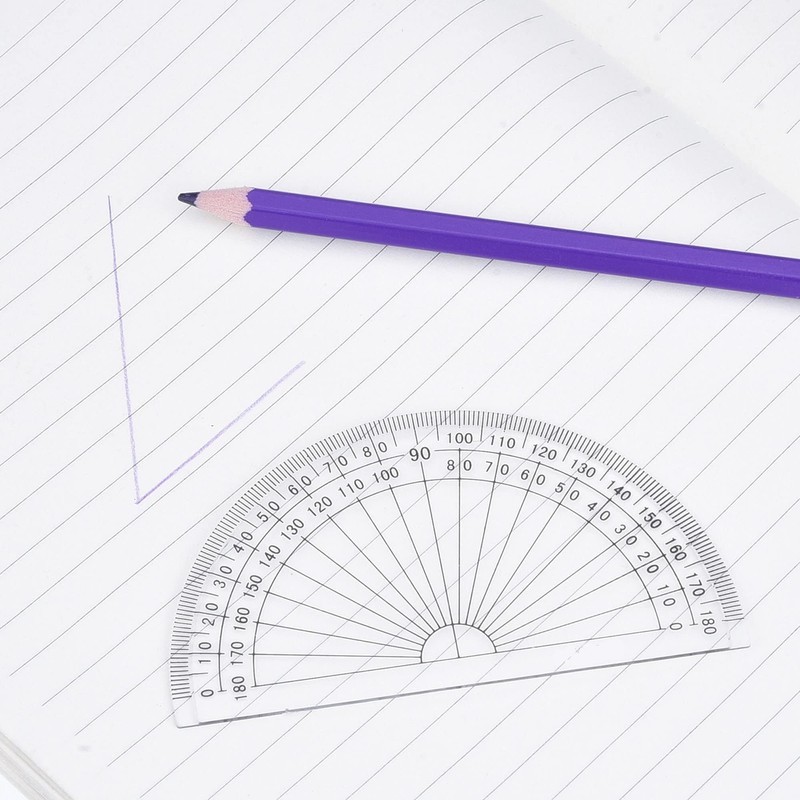Plastic Protractor for Angle Measurement Student Math 180 Degrees, 4