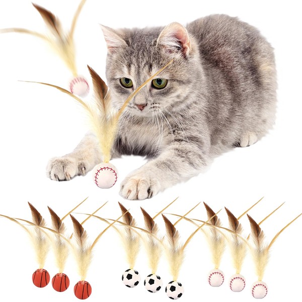 AUNGCSHE Cat Toy, 2025 Cat Toy Ball, Feather Toy for