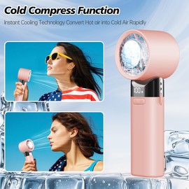 sylvwin Portable Handheld Fan,Adjustable Mini Fans Speed(1-100),5000mAh Battery Rechargeable Personal Fan,Cooling Handheld Fans for Travel Camping Outdoor(Pink)