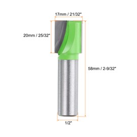 HARFINGTON Bottom Cleaning Router Bit 1/2" Shank Carbide Tipped Spoilboard Surfacing Planing CNC Mortising Bit for Slab Flattening Woodworking, 21/32" (17mm) Dia 25/32" (20mm) Depth