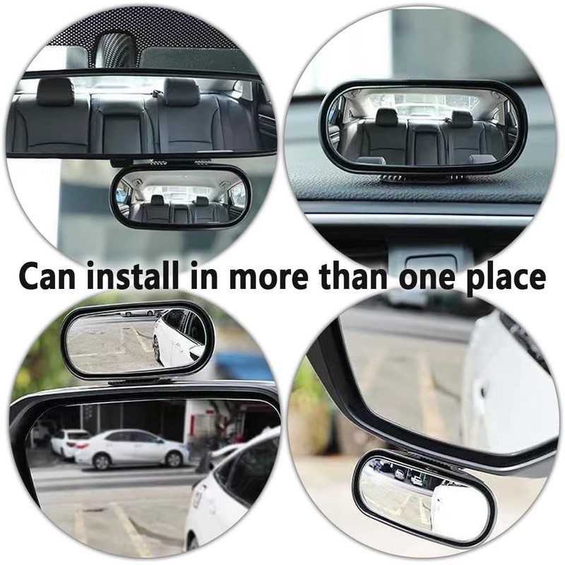 Espejo para punto ciego HD para coche, espejo retrovisor gran