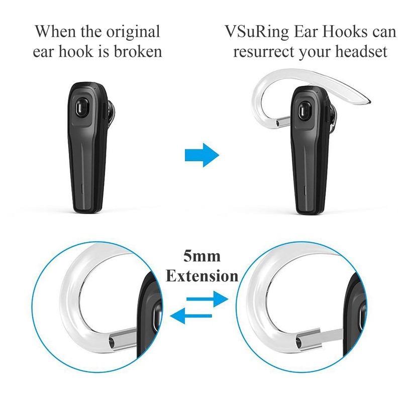 VSuRing Ear Hooks Eartips Kit 360° Rotatable Adjustable Soft Silicone