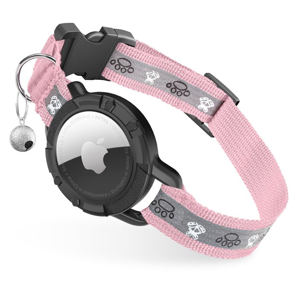 Odokele Reflective AirTag Cat Collar, Integrated Cat Tracker Collar with