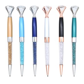 Gullor 6 Pcs Big Crystal Diamond Pens, Bling Metal Ballpoint Pen with Refills, Black Ink Office Supplies Gift Pens for Christmas Bridesmaid Wedding Birthday, Multicolor B