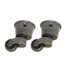 TOOLDO 2PCS Solid Brass Universal Furniture Casters Polished Antique Cup Type High Load Capacity for Furniture Suits Beds Armchairs Brown