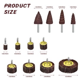 Abrasive Flap Wheel Sander Set - 40 Pack 80 Grit 1/4" Shank Mounted Aluminum Oxide Cone Shape Abrasive Sandpaper Flap Sanding Wheel, Drill Sanding Attachment for Removing Rust and Polishing