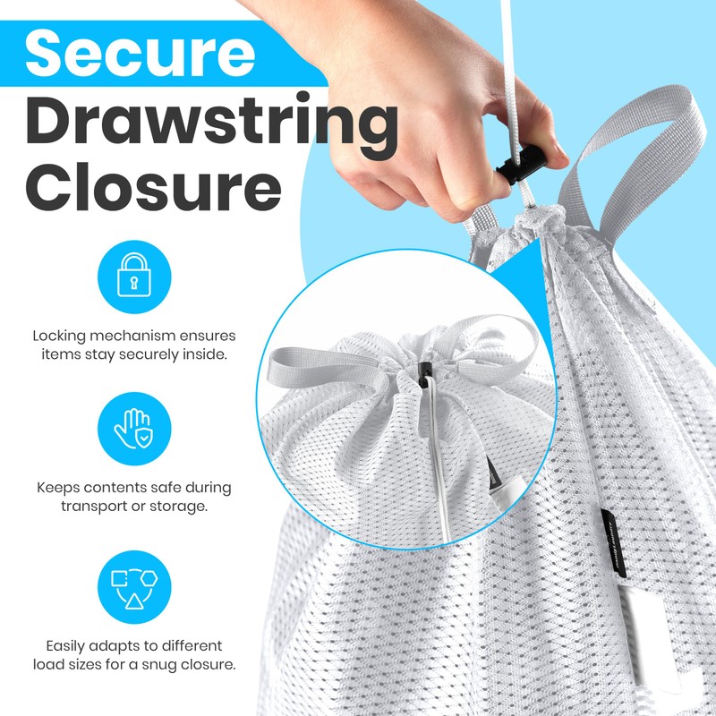 Large Mesh Laundry Bags - 2-Pack Heavy Duty with Handles