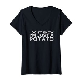 Womens I Don't Know I'm Just A Potato V-Neck T-Shirt