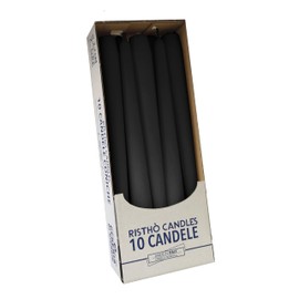 CERERIA DI Giorgio risthò Kerzen konisch-Kerzenhalter, Wachs, Schwarz, 2.2 x 25 cm, 10 Stück