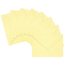 LIKAJON 50 Pack A7 Envelopes, Light Yellow Greeting Card Envelopes Self Seal, 5.24 x 7.24 in Envelopes for Birthday Graduation Baby Shower Wedding Invitation Cards