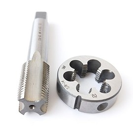 ASZLBYM 7/8-14 HSS Tap And Die Set， UNF Machine Thread Tap And UNF Round Thread Die Right Hand