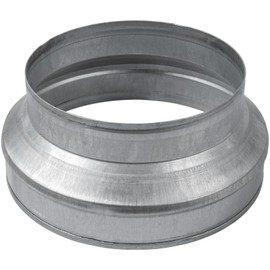 10" to 8" Inch Galvanized Steel Round Duct Reducer - Pipe Fitting Increaser Reducer - Drain, Waste and Vent Conduit Transition Adapter - Metal Tube Reducing Coupling
