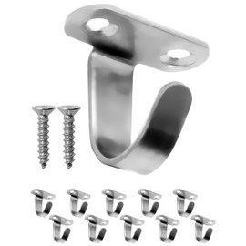 Fuxxer 10x Undermount Iron Hooks 33 x 24 mm for Kitchen Bathroom Workshop Silver