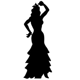 SC49 Flamenco Dancer Silhouette Cardboard Cutout Standup