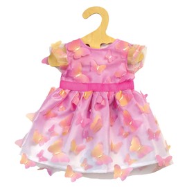 Heless 2252 Doll Clothes in Miss Butterfly Design, Elegant Tulle Dress in Ombre Look with Fluttering Butterflies for Dolls and Cuddly Toys Size 35 - 45 cm