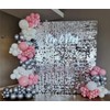 Shimmer Wall Backdrop Silver Square Sequin Wall Panel Backdrop Decor