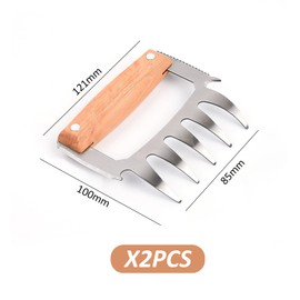 2 Pieces 5 in 1 Stainless Steel Meat Separators, Stainless Steel Meat Claws, BBQ Accessories, Suitable for Plucking Hair, Fixing Meat, Opening Bottles