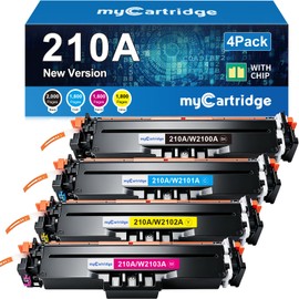 210A Toner Cartridges 4 Pack (with Chip) Compatible Replacement for HP 210A 210X for Color Laserjet Pro MFP 4301fdw 4301fdn Pro 4201dw 4201dn Series Printer Ink W2100A W2100X High Yield (BCMY, 4-Pack)