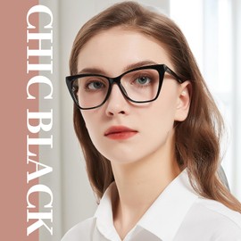 WEMOOTANTS Women's 1.25 Reading Glasses Oversized Cat Eye Readers 125 Black Reader Glasses 1.0 1.25+ 1.5 1.75 2.0 2.25 2.5 2.75 3.0 3.5 4.0