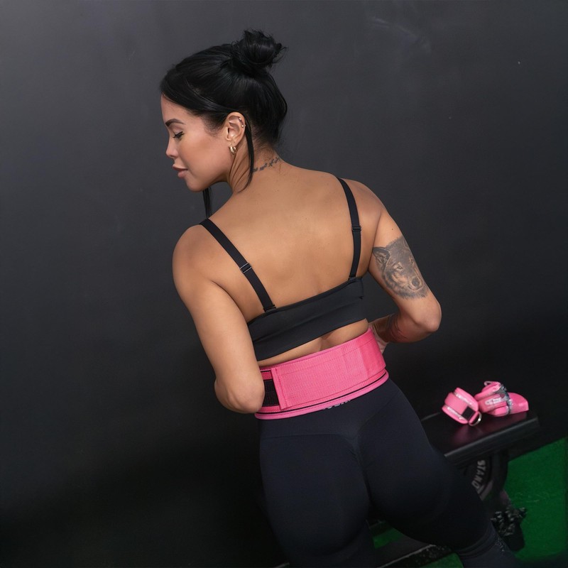 PR Personal Record Quick-Lock Hybrid Weightlifting Belt (Pink, Medium)