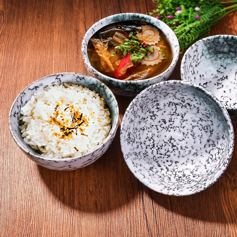 Cerficer Japanese Rice Bowl Set of 4 Porcelain Sushi Bowls