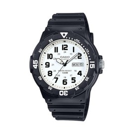 Casio MRW200H Series | Classic Dive Style | Unisex Analog Watch | Black/White | 100M WR | Stainless Steel Band | Stainless Steel Case | 3 Hand Analog (HR, Min, SEC) | Date Display | 3 Year Battery