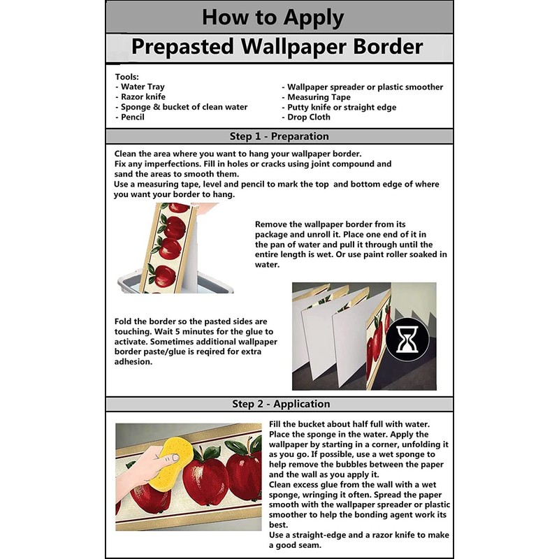 Red Yellow Blooming Flowers Floral Wallpaper Border Retro Design, Roll