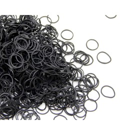 Mini Rubber Black Elastic Hair Ties Bands with a Box, BEBEEPOO 2500pcs Small Black Rubber Bands for Hair, Soft - No Damage - STRONG - REUSEABLE (2500pcs black)