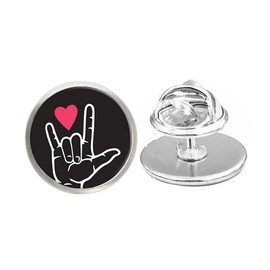 I Love You Sign Language Brooch - i Love You Brooch - Sign Language Gift - Charm Brooch - ASL Brooch - Sign jewelry-JV316