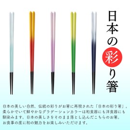 Furakore Japanese Colorful Chopsticks 9.1 inches (23 cm), Thin and Easy to Use, Non-Slip Chopsticks Dishwasher Safe [Durable Paint for Long Lasting Cleaning] Stylish (Fuji)