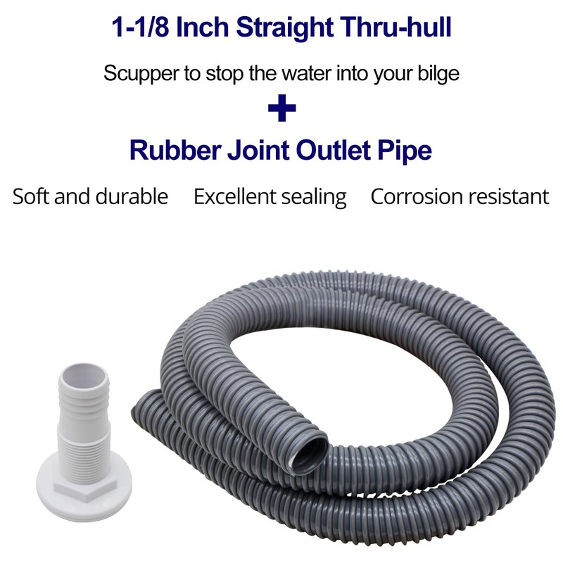 CREATORELE 12v Bilge Pump 1100GPH Non-Automatic And a 1-1/8 Inch