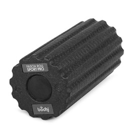 Sport Pro Fascia Roller with Deep Grooves for Intensive Fascia Massage, 30 cm Length, Diameter 15 cm, Black