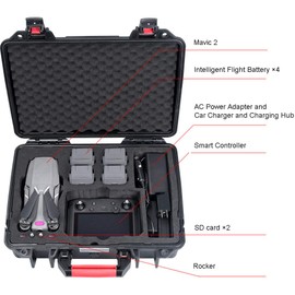 Smatree 17.6L Carrying Case Compatible with DJI Mavic 2 Pro/Mavic 2 Zoom with Pre-Cut Foam for DJI Smart Controller and Remote Controller