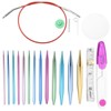 26Pcs Interchangeable Aluminium Knitting Needle with 4Pcs Circular Plastic Wires
