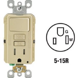 Leviton 2-Leviton White 15A Self-Test Tamper Resistant GFCI Switch & Outlet Combination