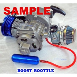 TDR Power Boost Bottle Intake Pipe Set 2 Stroke Engine Pocket Bike Mini ATV Quad Dirt Bike 49cc 50cc 80cc Performance Upgrade Aluminum Gold