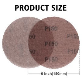 Kcmell 36PCS 150mm Mesh Hook & Loop Sanding Discs, 6 Inch Sanding Pads 80/100/150/240/320/600 Assort Grit, Dust Free Disc Anti-Blocking Long-Lasting Sharp Sandpaper for Car Wood Furniture Floor
