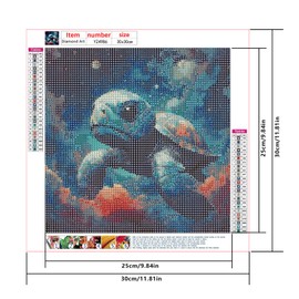 SHEGZHUC Diamond Painting Turtle Green 30 x 30 cm Diamond Painting Sea Turtle Diamond Painting Animals Clouds Mosaic Diamond Painting Art Embroidery Cross Stitch Pictures Gift Wall Decoration
