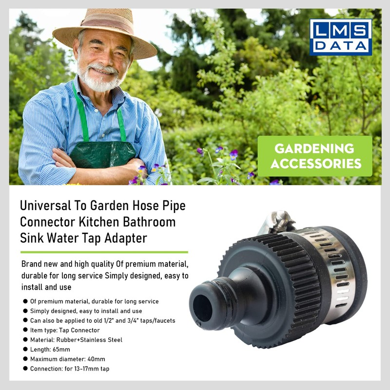 LMS DATA Universal Tap Adapter For Garden Hose Pipe Connector,