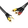 1.5m ISIX 1RCA & 3.5mm Stereo Audio to 3RCA Composite