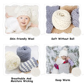 TOKIISHE Knitting Wool Yarn 4 x 100g Multi-Colored Knitting Yarn for Crochet, Soft Chunky Yarn Crochet Thread Kit for Making Plush Balls Bags Hats Blankets Sweaters Scarves Shoes Pet Clothes Gloves