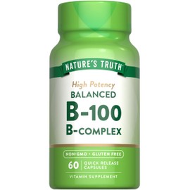 Nature's Truth Nature's Truth Vitamin B Complex | 60 Capsules | High Potency B-100 | Non-GMO & Gluten Free Supplement