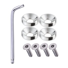 Car License Plate Anti-Theft Bolt License Frame Security Screws M6 (Silver)